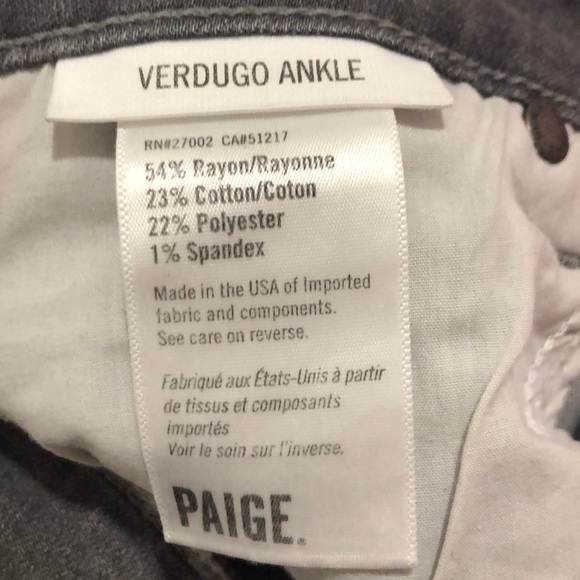 Paige Verdugo Ankle Raw Hem Skinny Jeans (Gray) - Picture 5 of 5